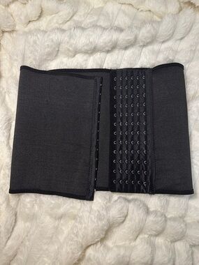 Black Waist Trainer with Multi-Hook Closure